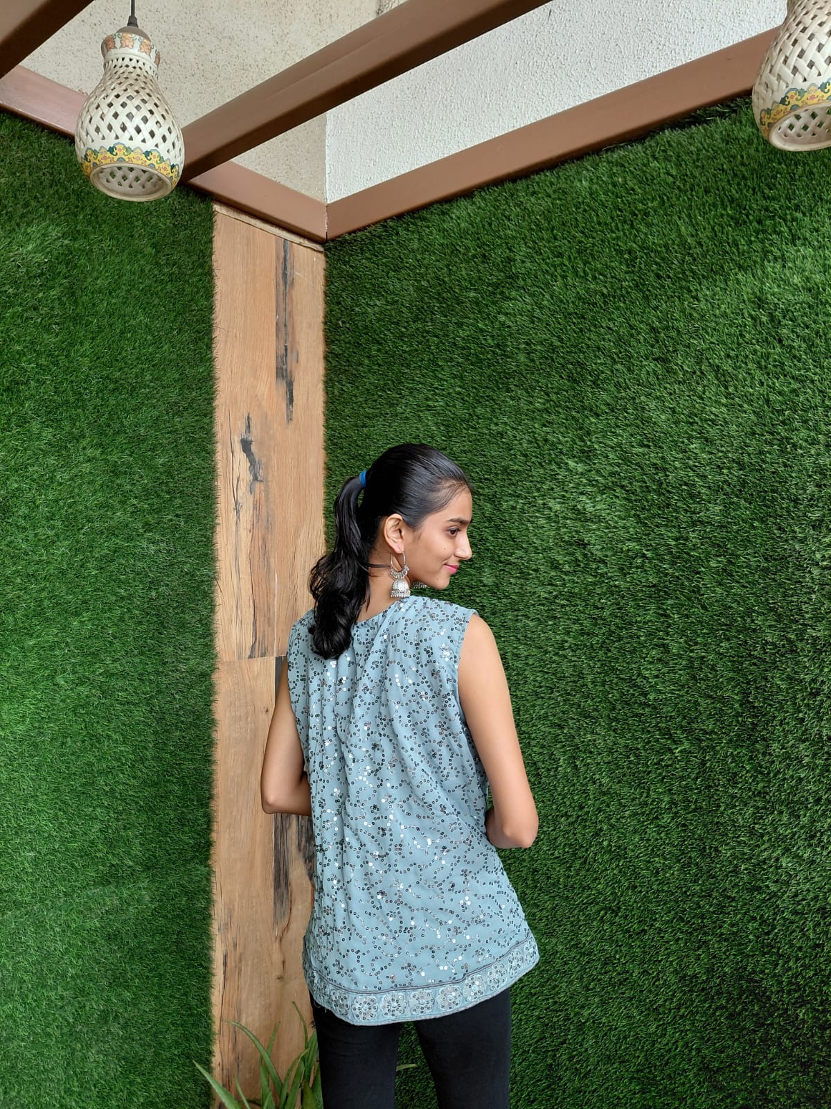 Sequined Sleeveless Top