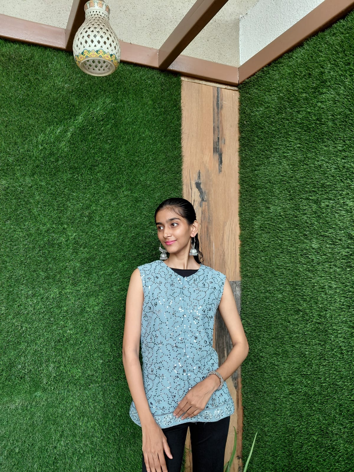 Sequined Sleeveless Top