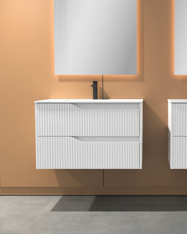 Meuble vasque suspendu blanc ELEGANCE