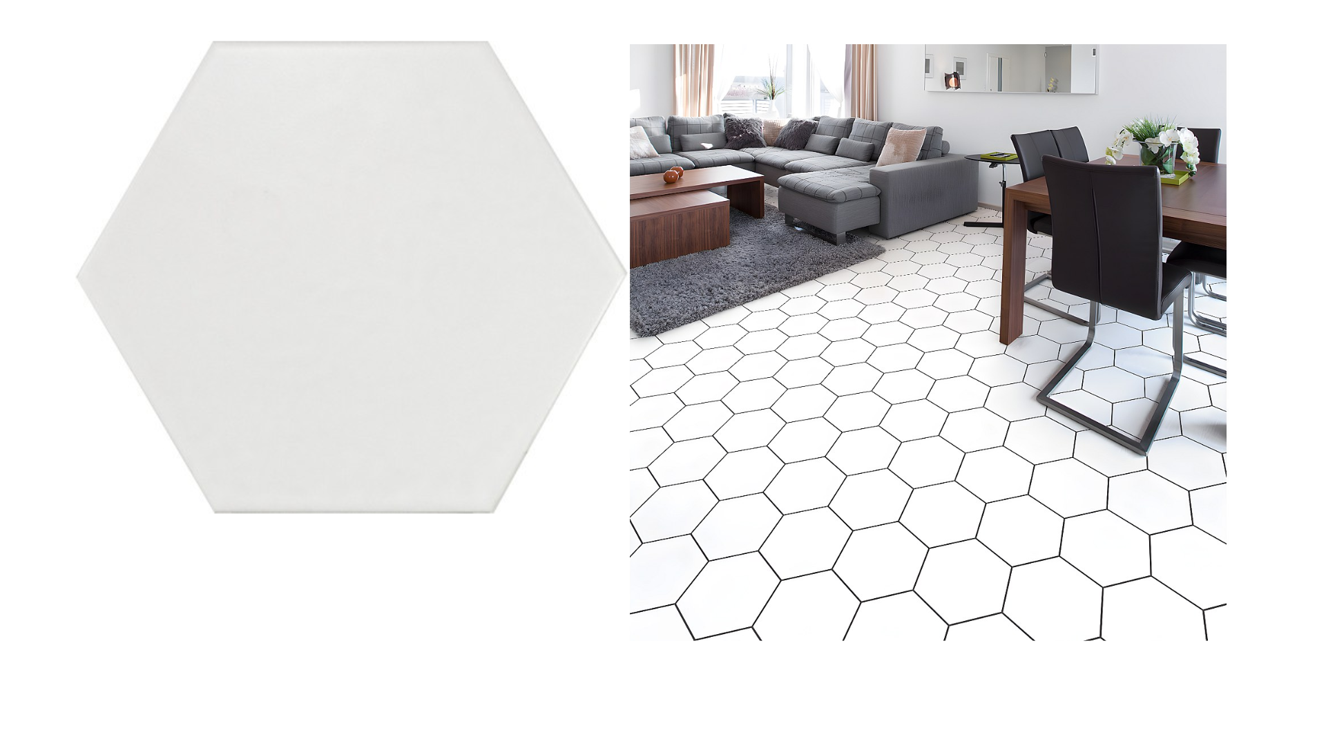 HEXAGONAL BLANC 20 x 120 - Prix au M²