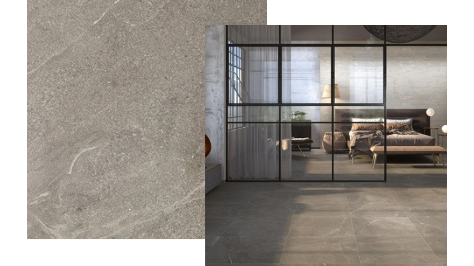 Carrelage en grès cérame gris