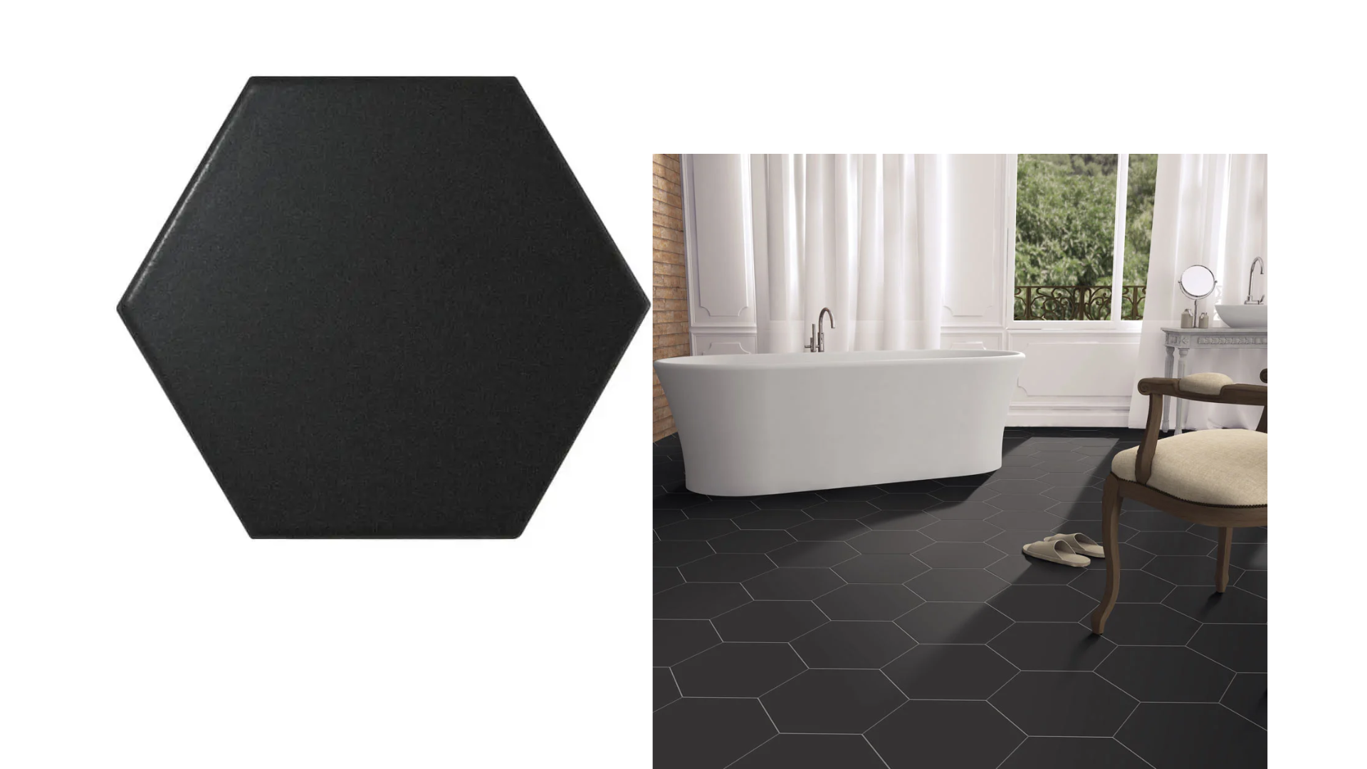 HEXAGONAL NOIR 20 x 120 - Prix au M²