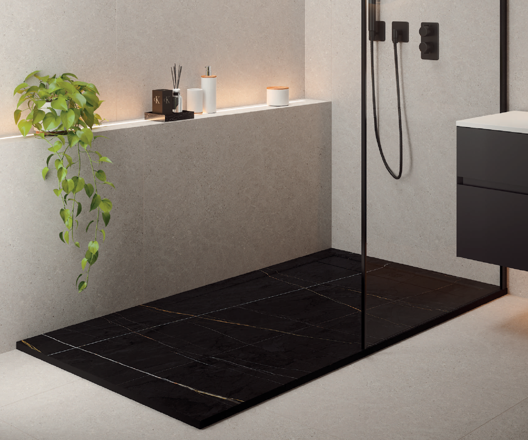 Receveur de douche en marbre noir