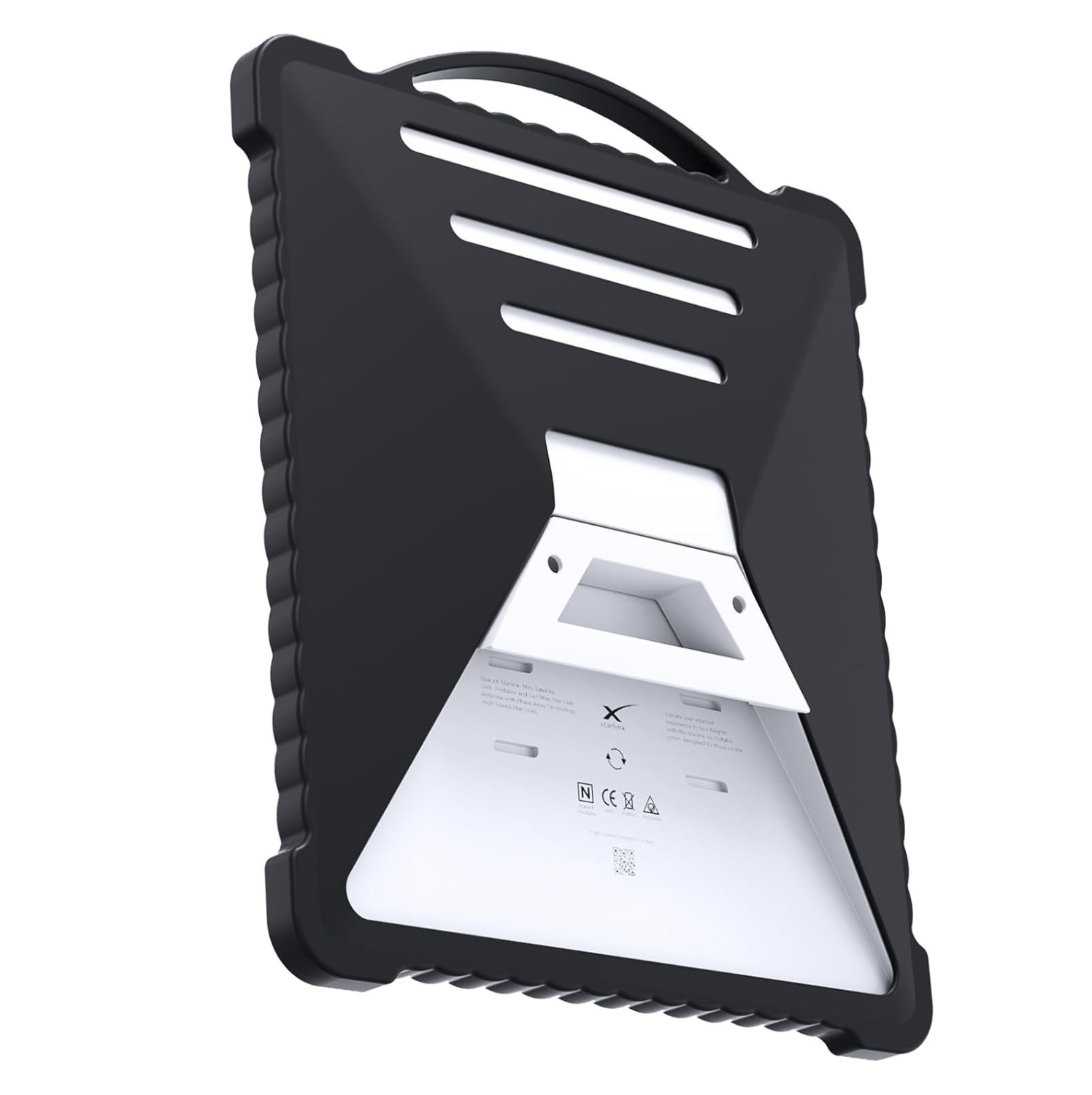 Funda Silicona Negra con Mango para Starlink Mini