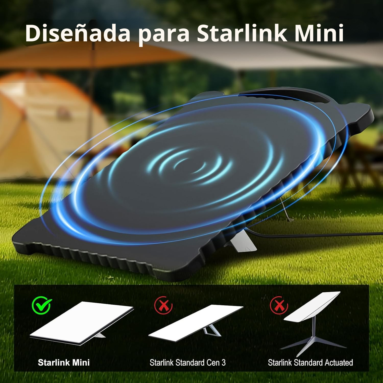 Funda Silicona Negra con Mango para Starlink Mini