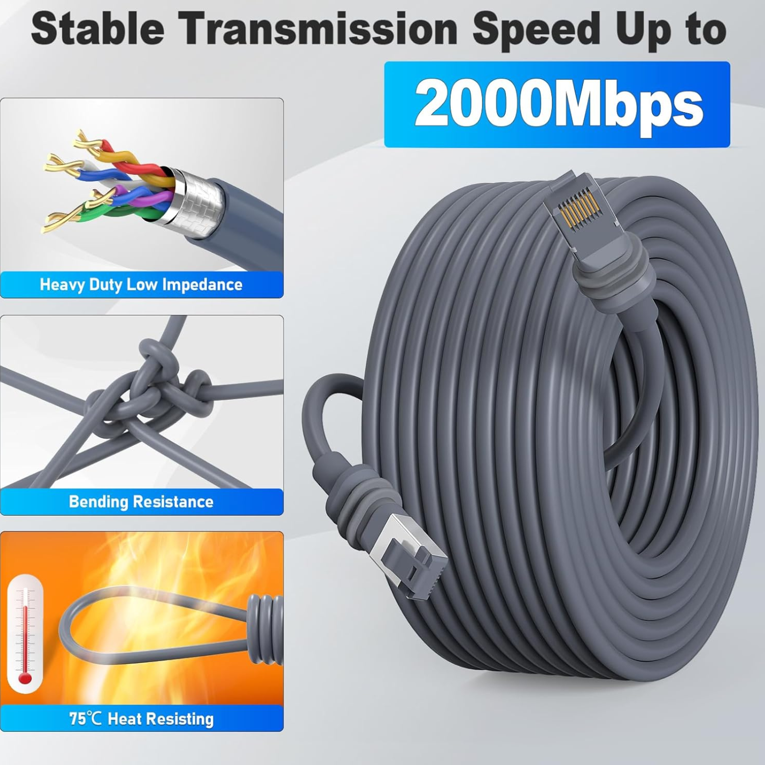 Cable Ethernet 30 metros para antenas GEN3 (V4) y Mini