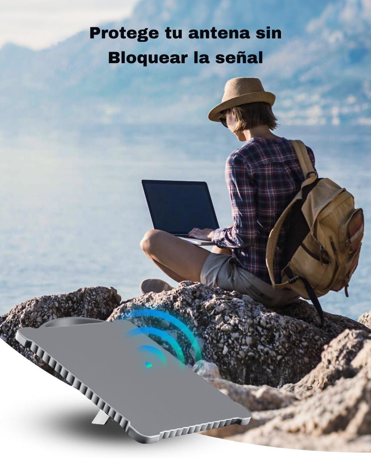 Funda Silicona Gris con Mango para Starlink Mini