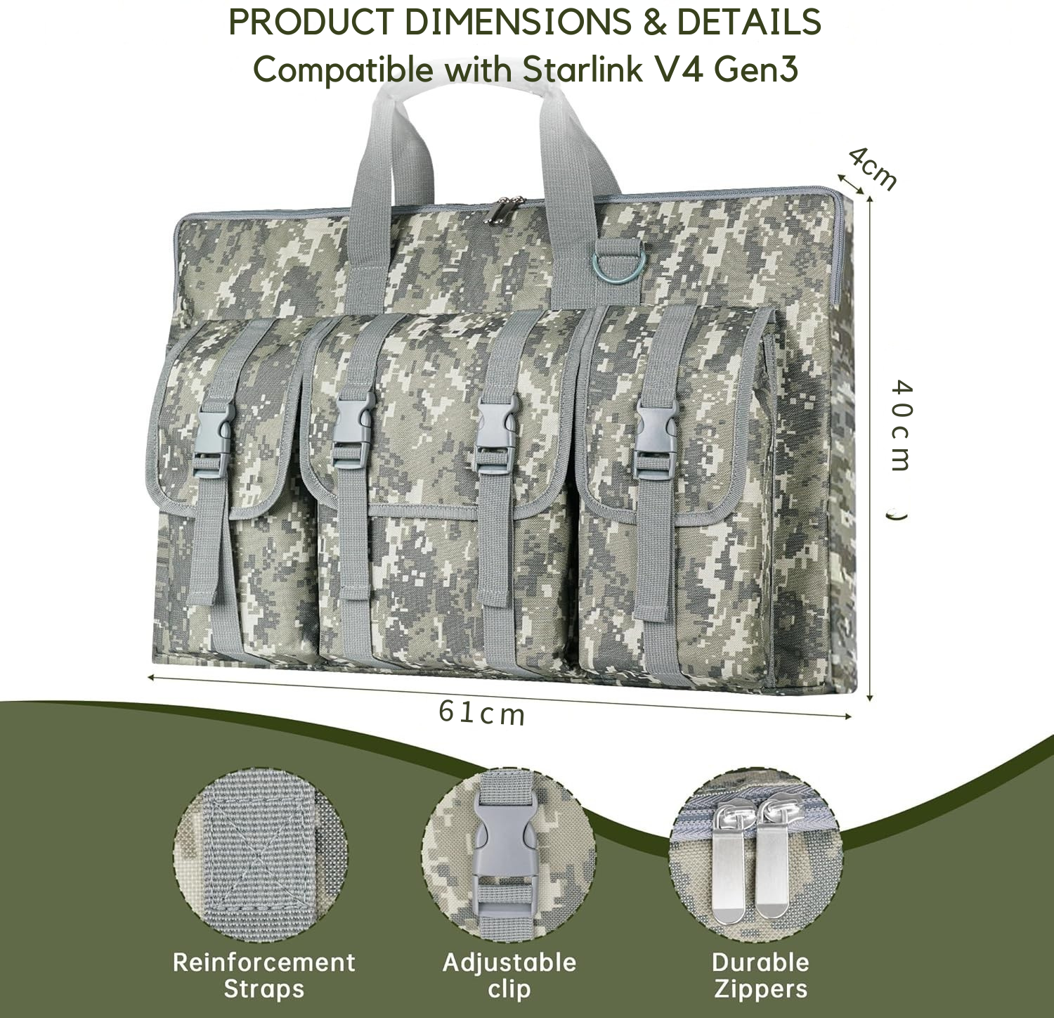 Bolso de transporte para Starlink GEN3 (V4) Negra