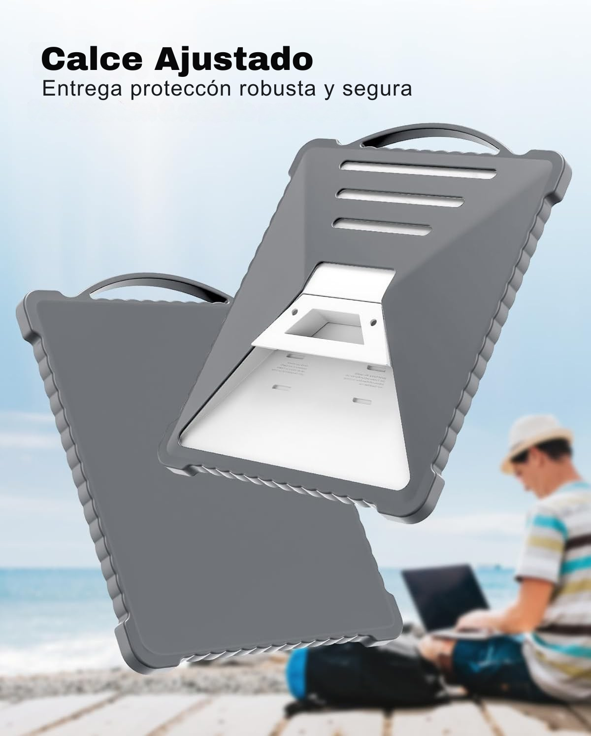 Funda Silicona Gris con Mango para Starlink Mini