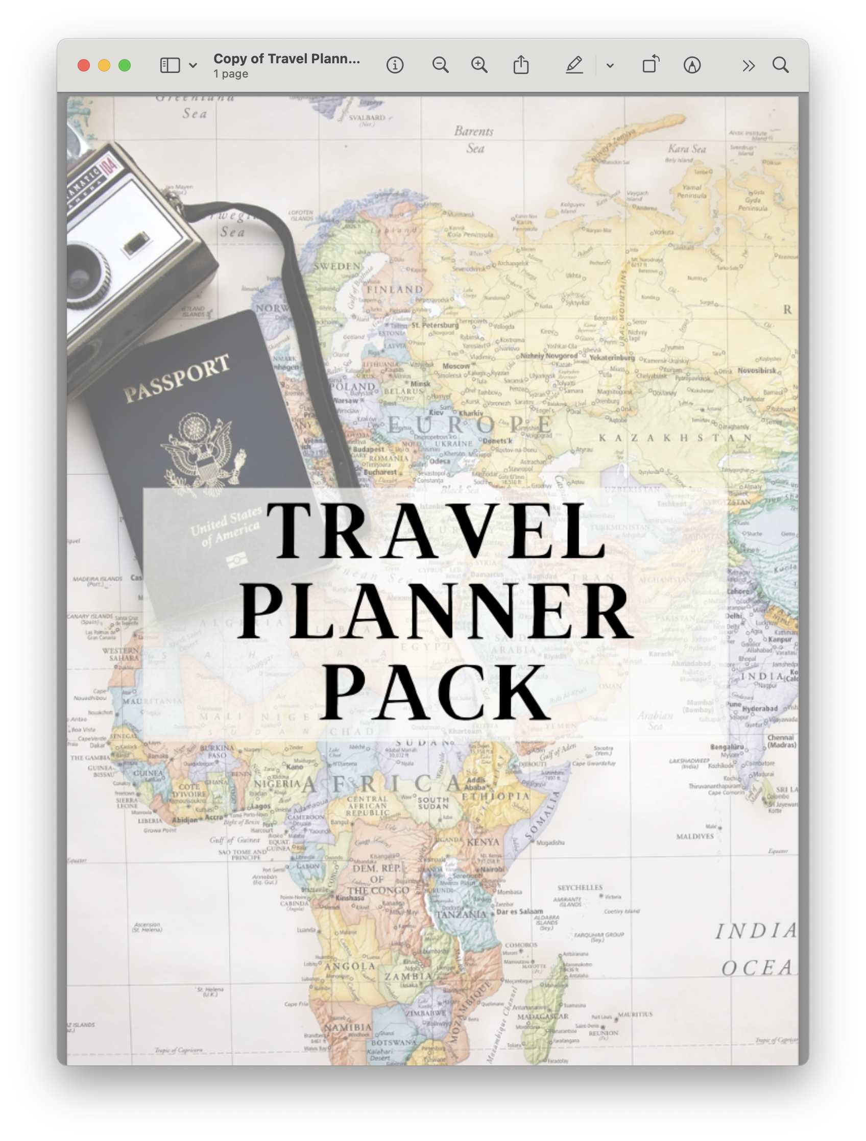 Travel Planner Pack