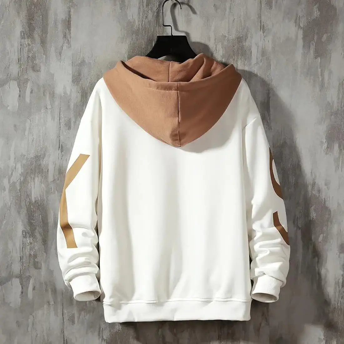 White Hoodie with Brown Hood