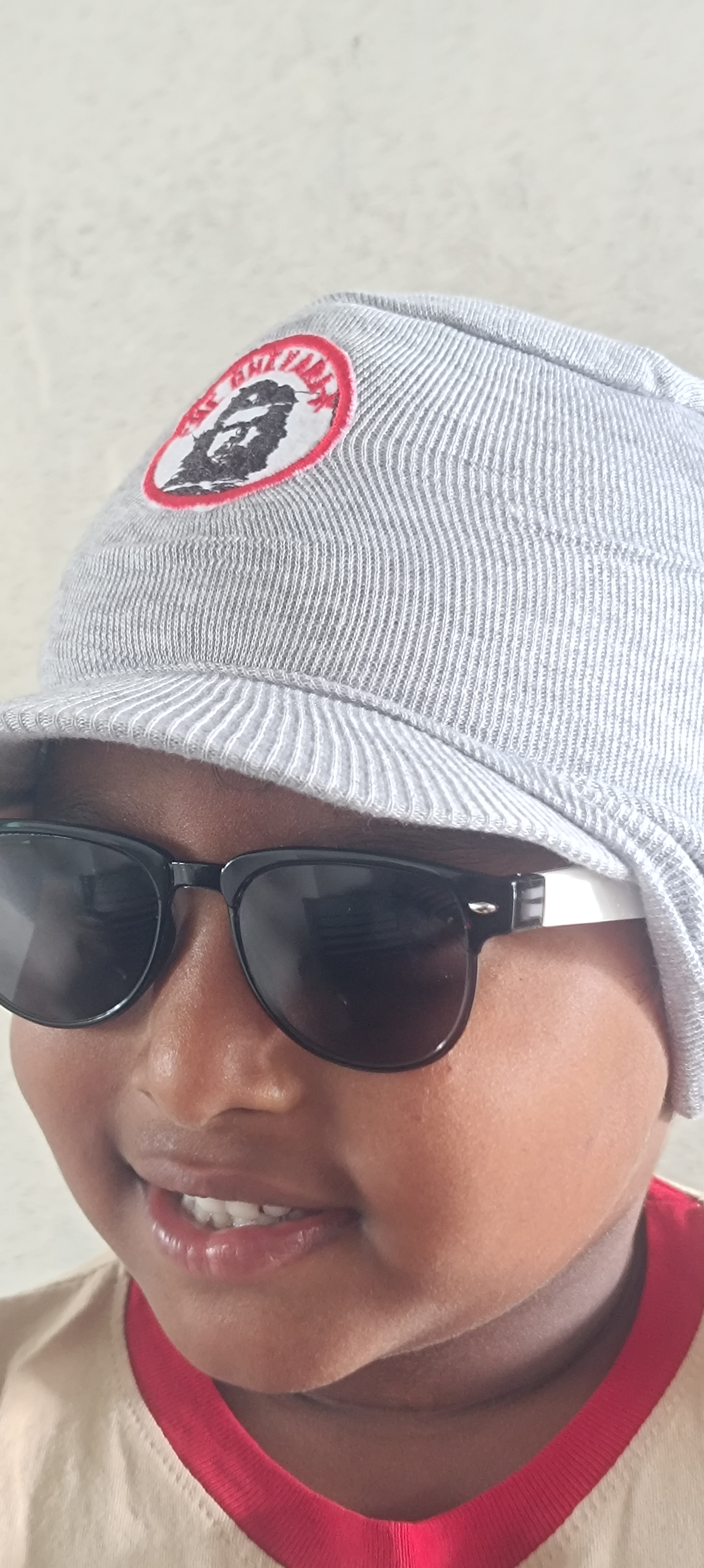 Grey Knit Beanie Hat