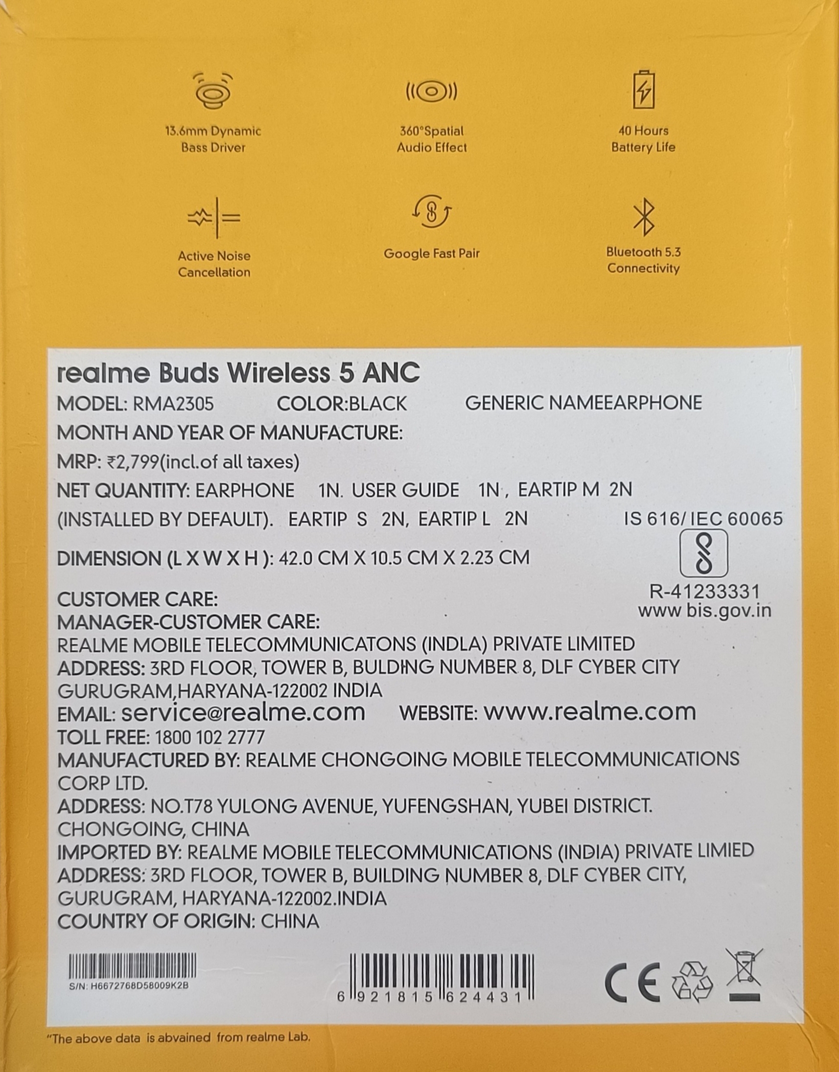 realme Buds Wireless 5 ANC