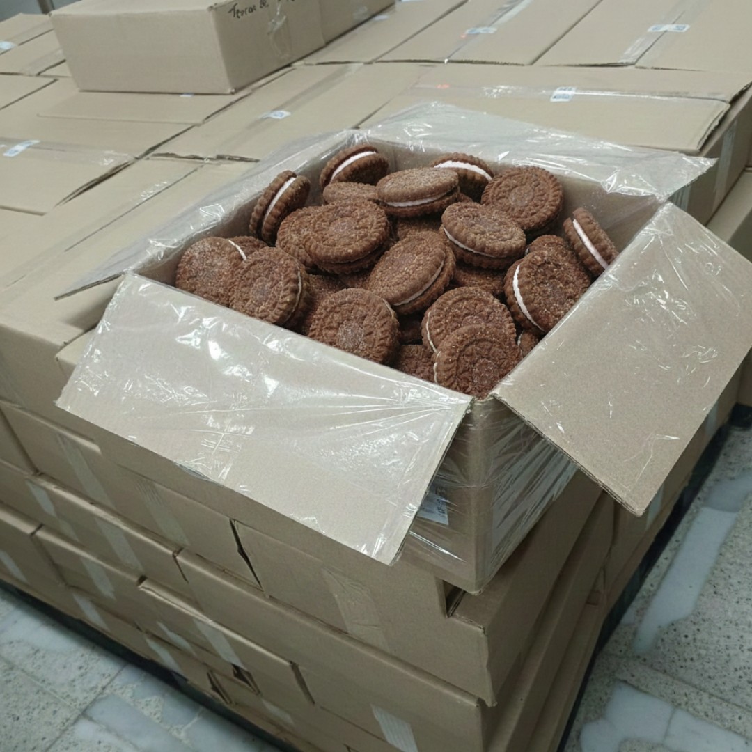 Sándwich chocolate con relleno de fresa