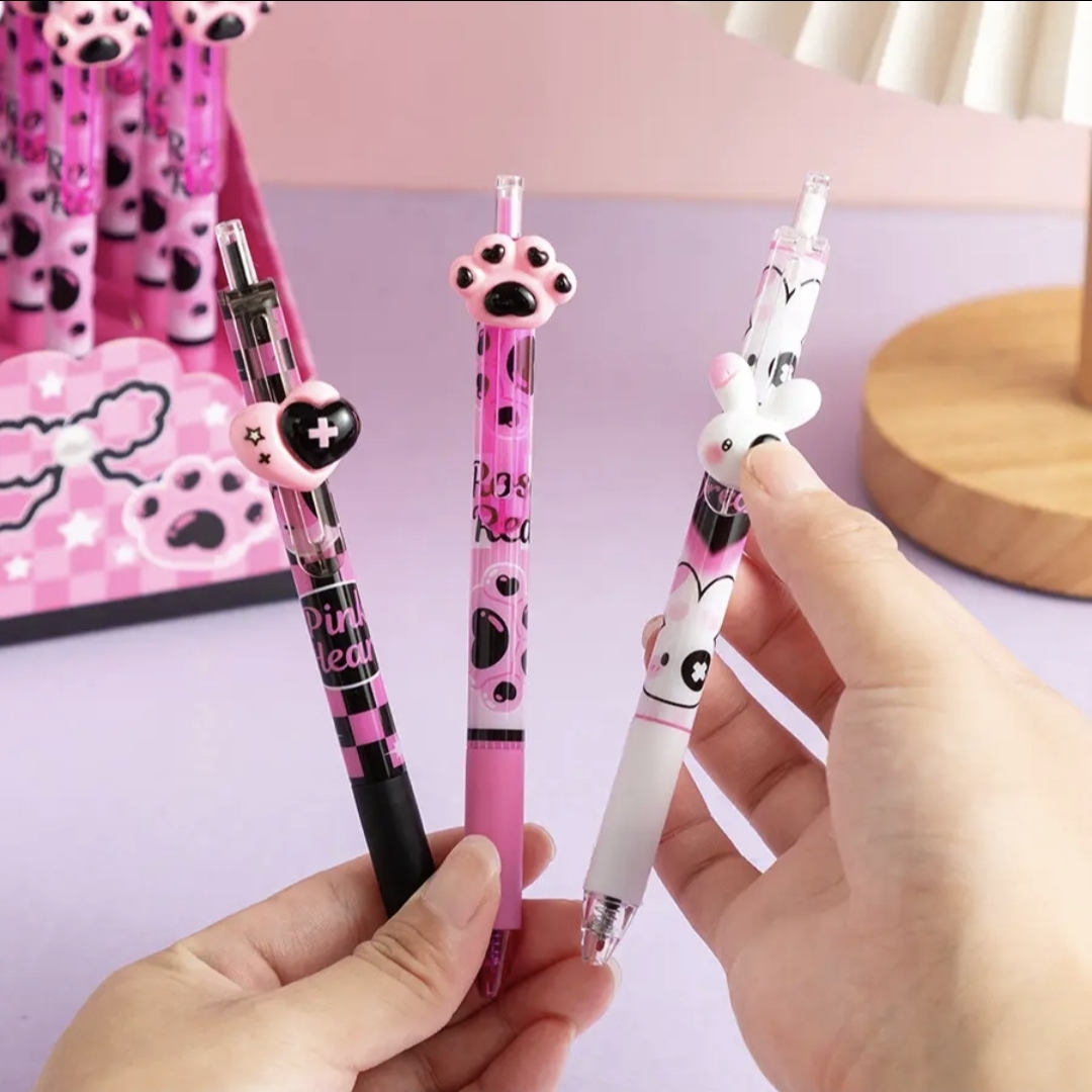 Cute Bunny Paw Gel Pens - Pack of 3