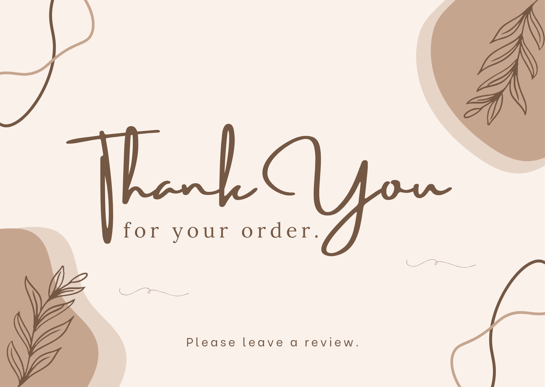 Beige Minimal - Thankyou cards - Pack of 100