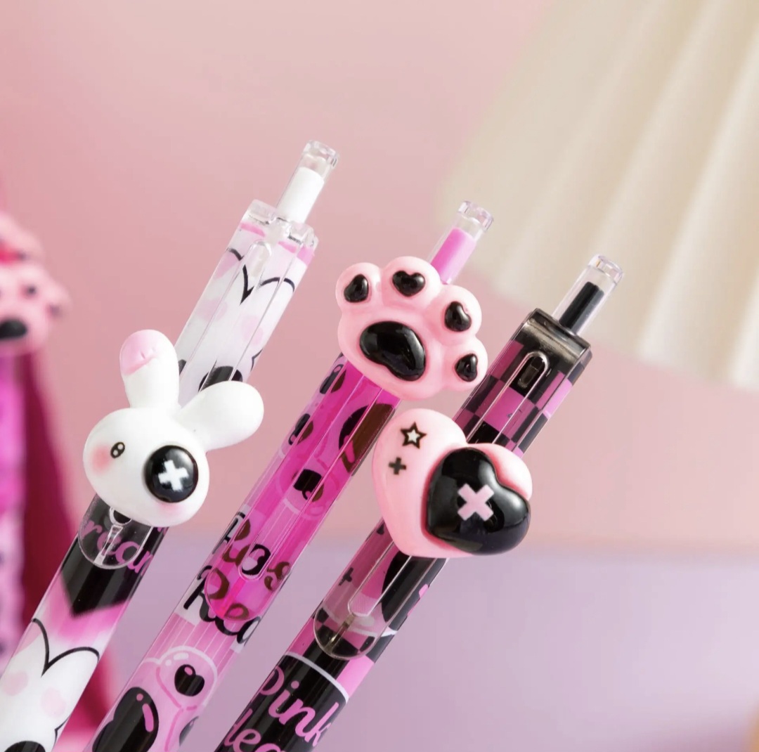 Cute Bunny Paw Gel Pens - Pack of 3