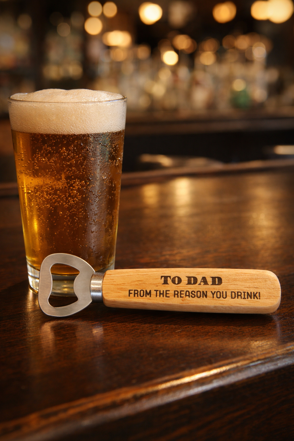 Wooden Bottle Opener for Dad