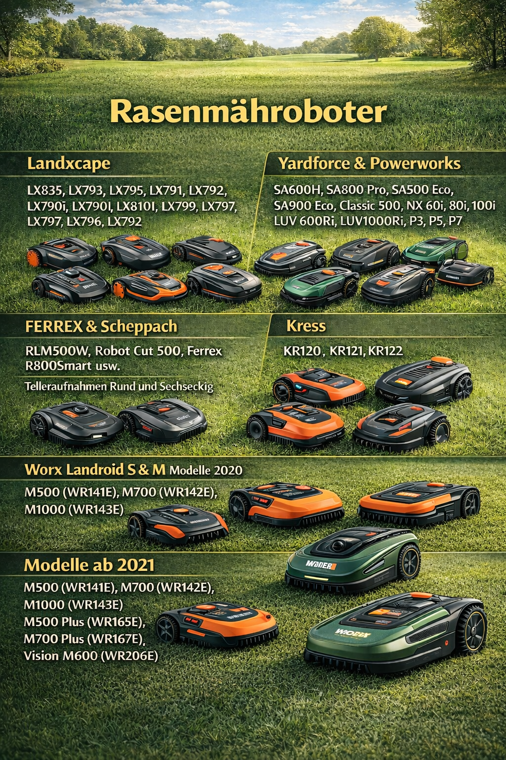  Sichel Klingen UPGRADE Adapter Set WORX LANDROID M500 M700 WR167E WR141E