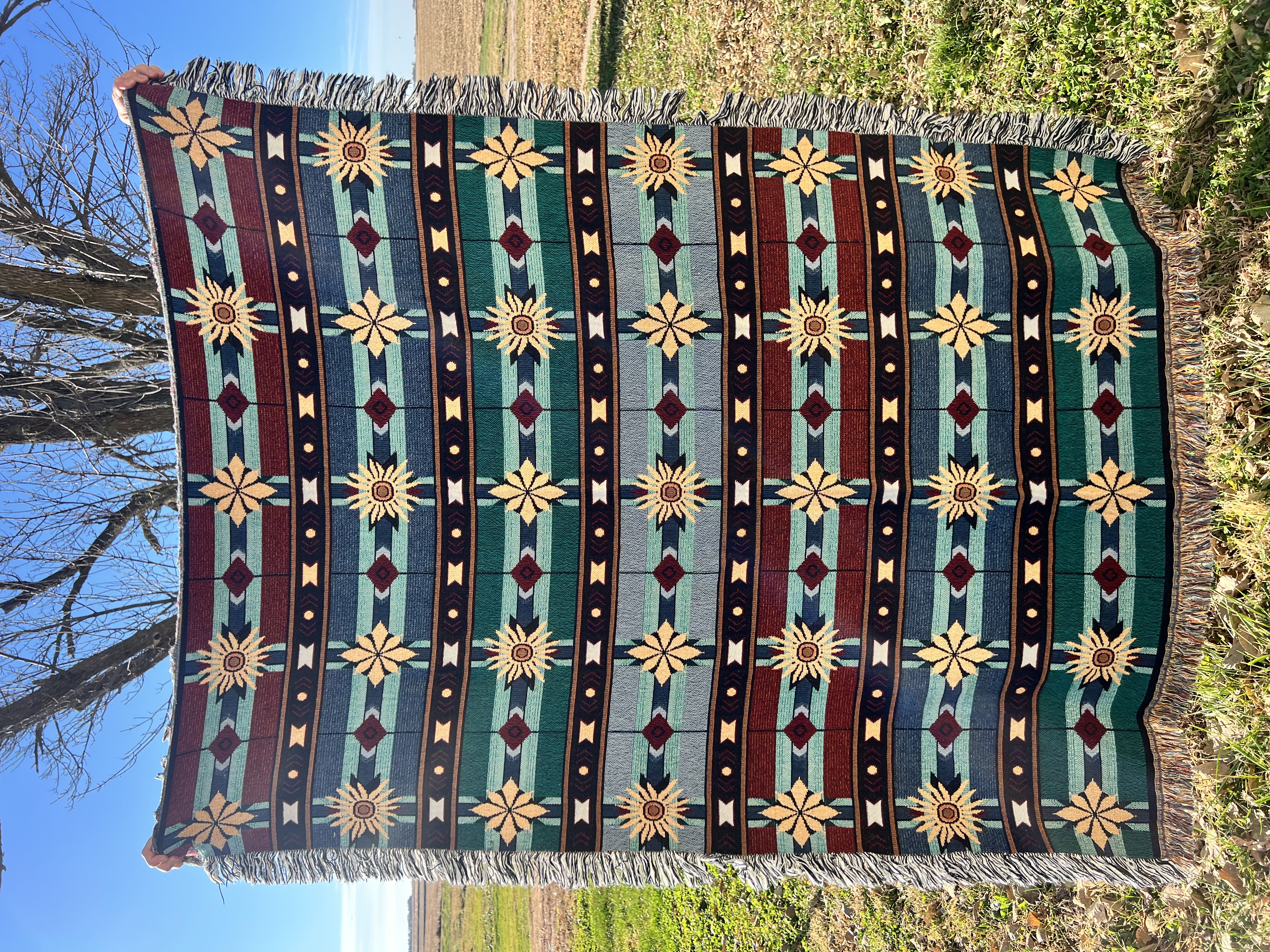 Patterned Throw Sweatshirt