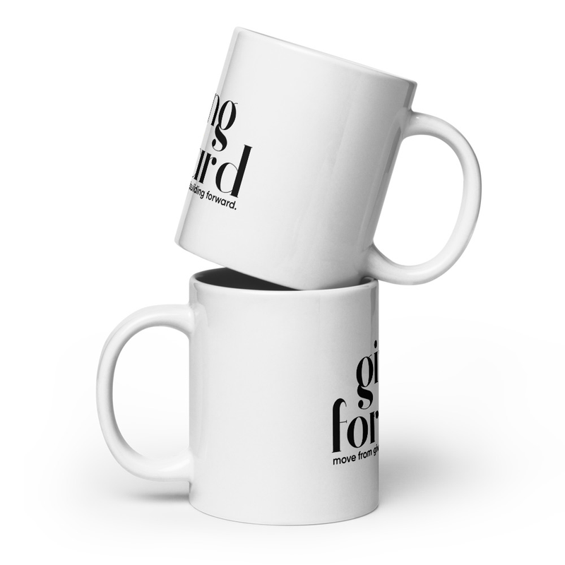 White glossy mug