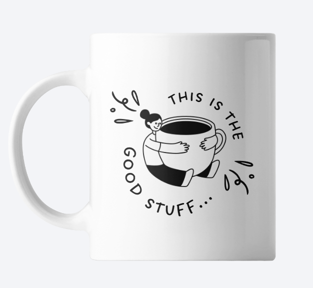 "Good Stuff" White Glossy Mug
