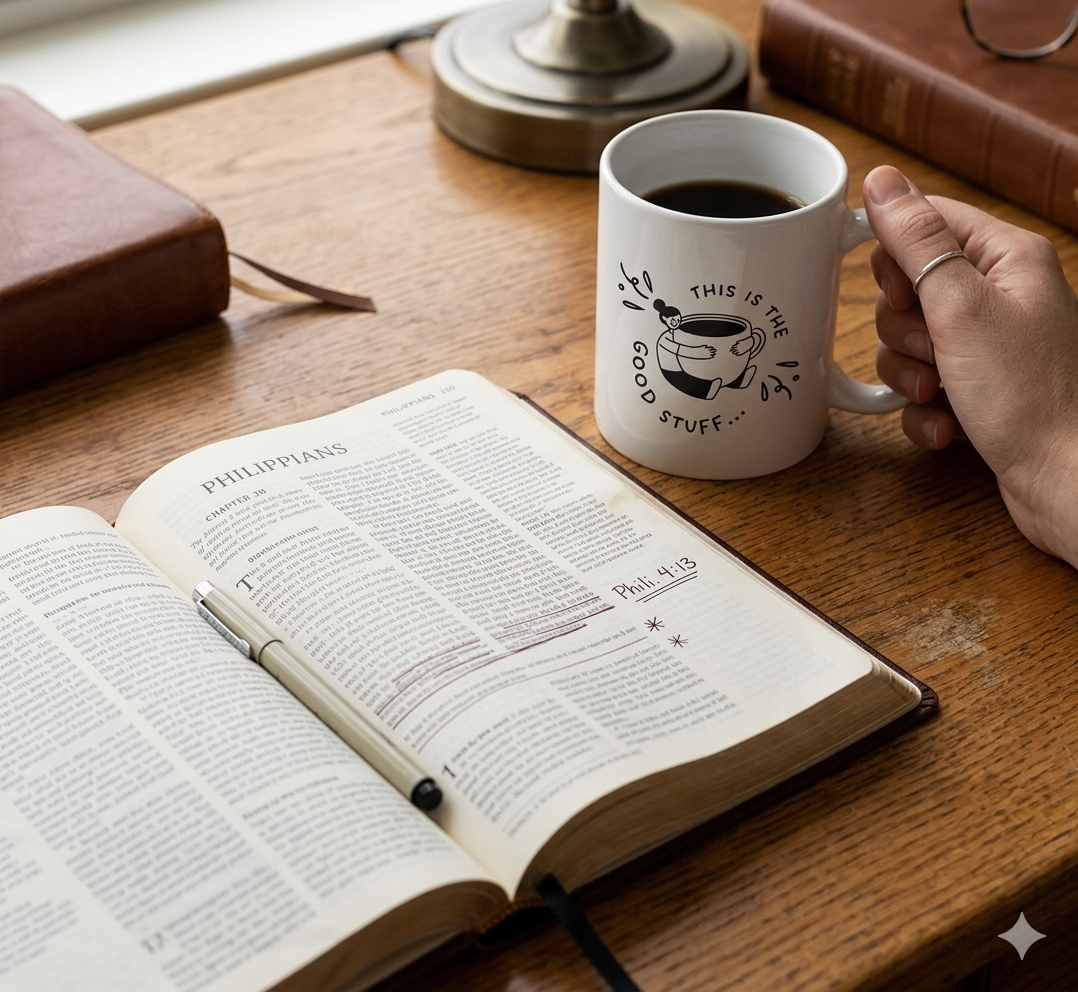 "Good Stuff" White Glossy Mug