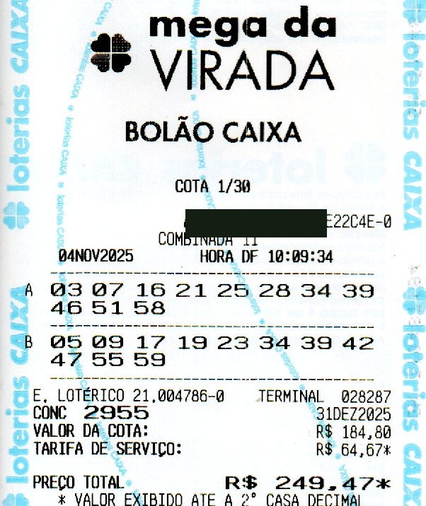 02 MEGA DA VIRADA BOLÃO R$ 249,47