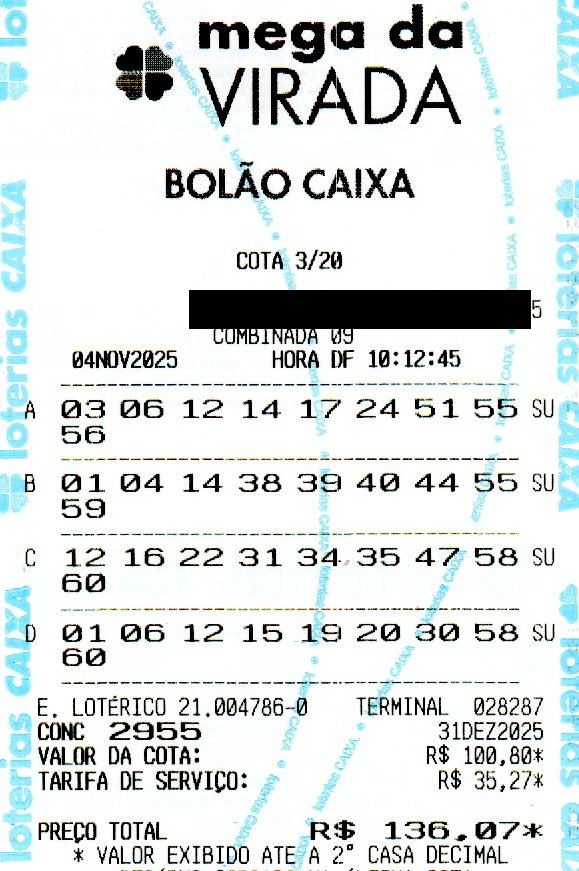 02 MEGA DA VIRADA BOLÃO R$ 136,07