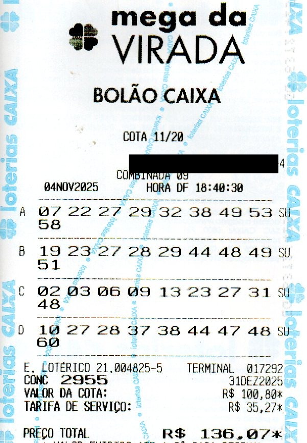 03 MEGA DA VIRADA BOLÃO R$ 136,07
