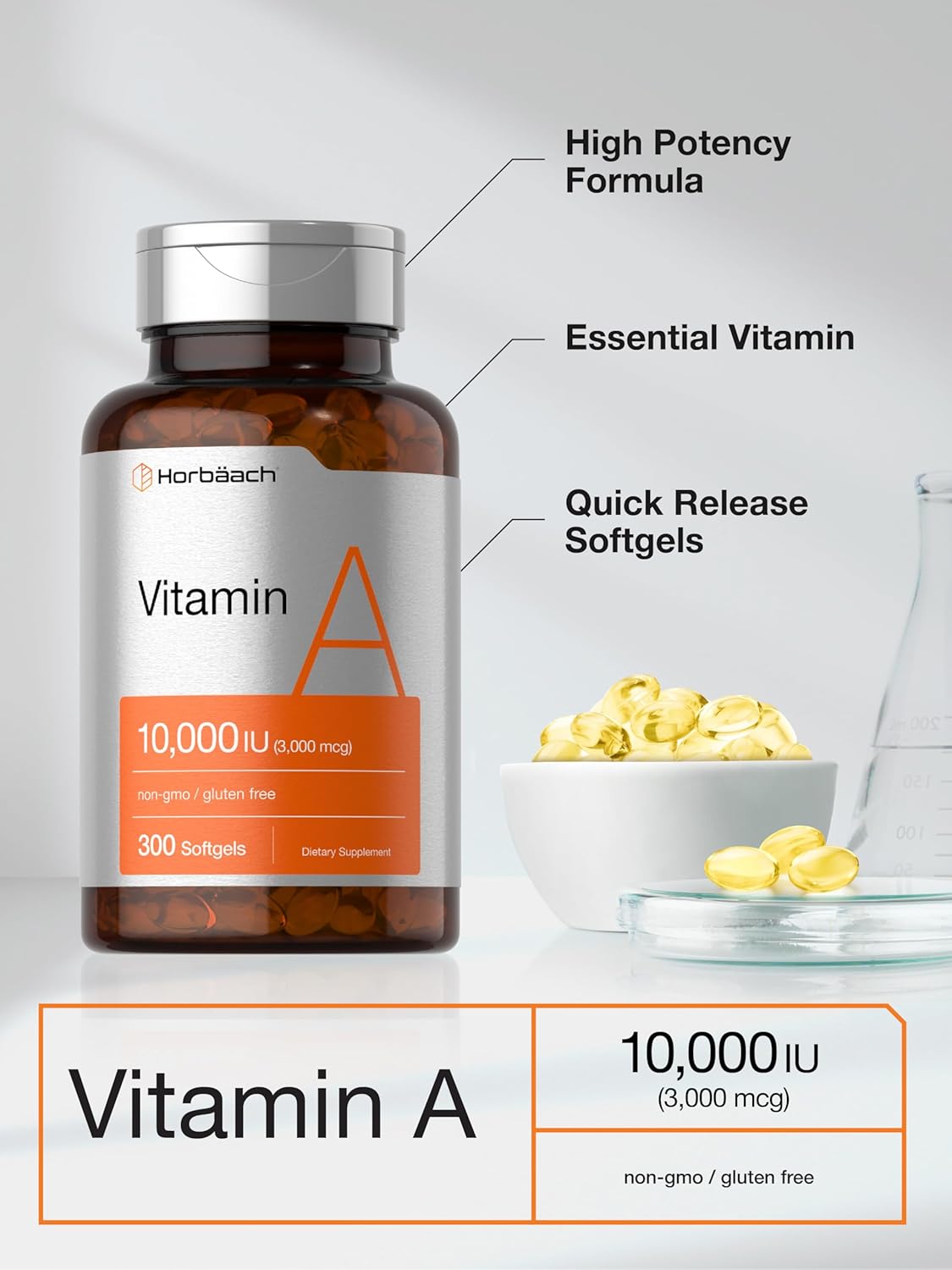 Horbäach Vitamin A 10000 IU Softgels