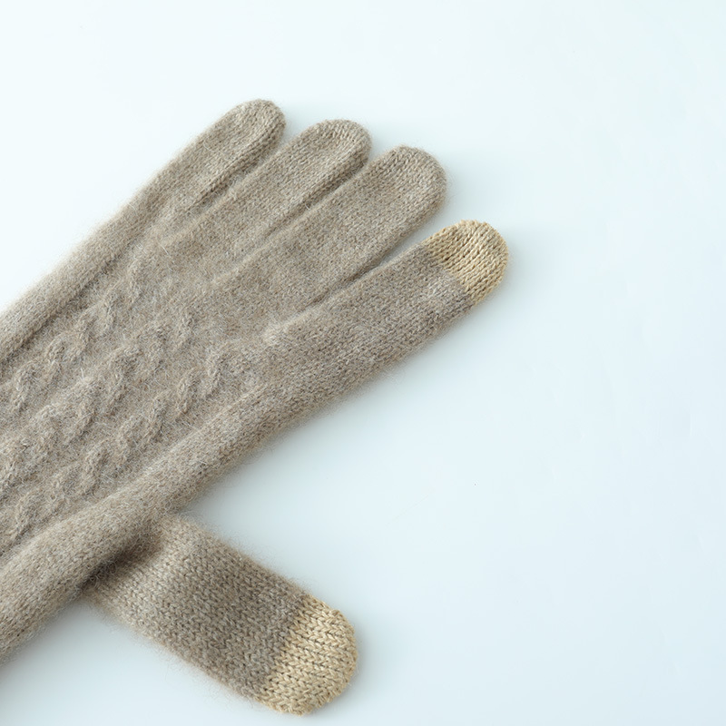 Women’s Winter Thick Cashmere Touchscreen Knit Gloves