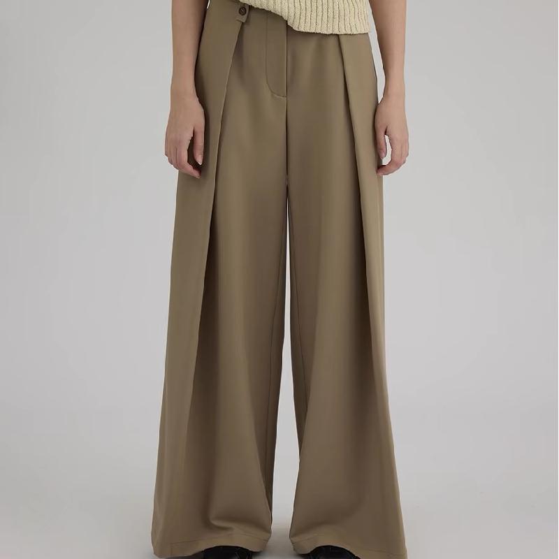 Women’s High-Waist Floor-Length Casual Pants – Relaxed Fit Trousers