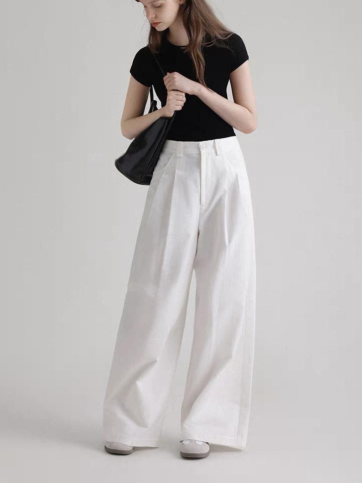  Women’s Vintage High-Waist Corduroy Straight & Wide-Leg Pants – Autumn Casual Trousers