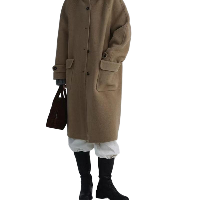 Women’s Vintage Shearling Hooded Mid-Length Coat