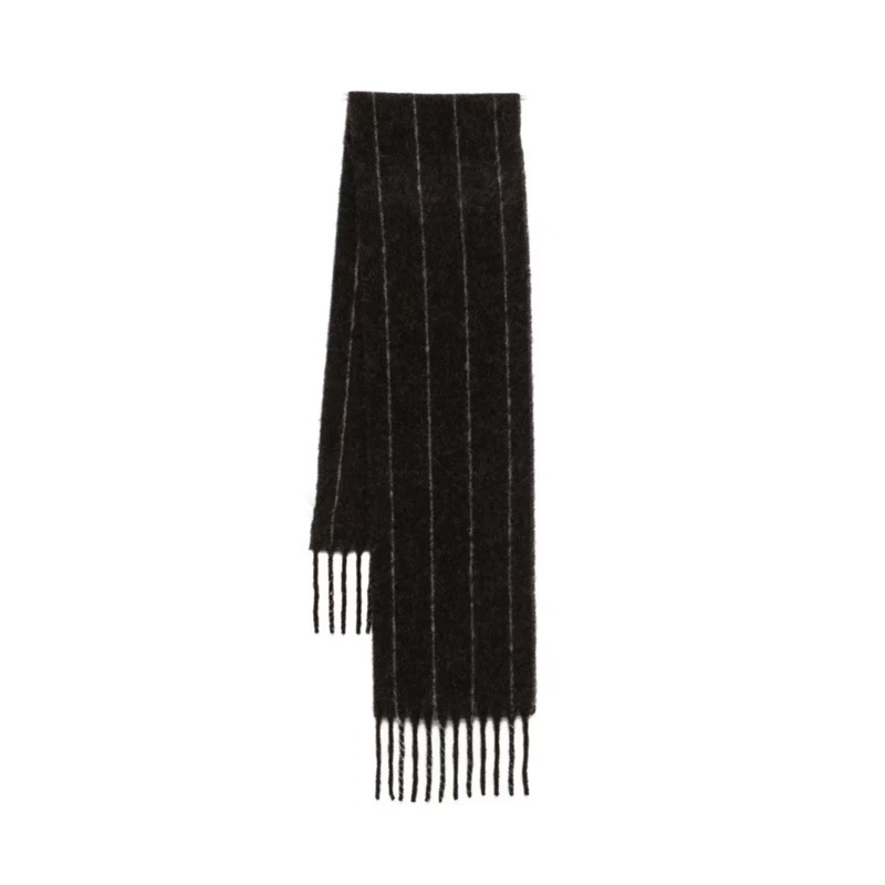 Unisex Winter Wool Blend Vertical Stripe Scarf