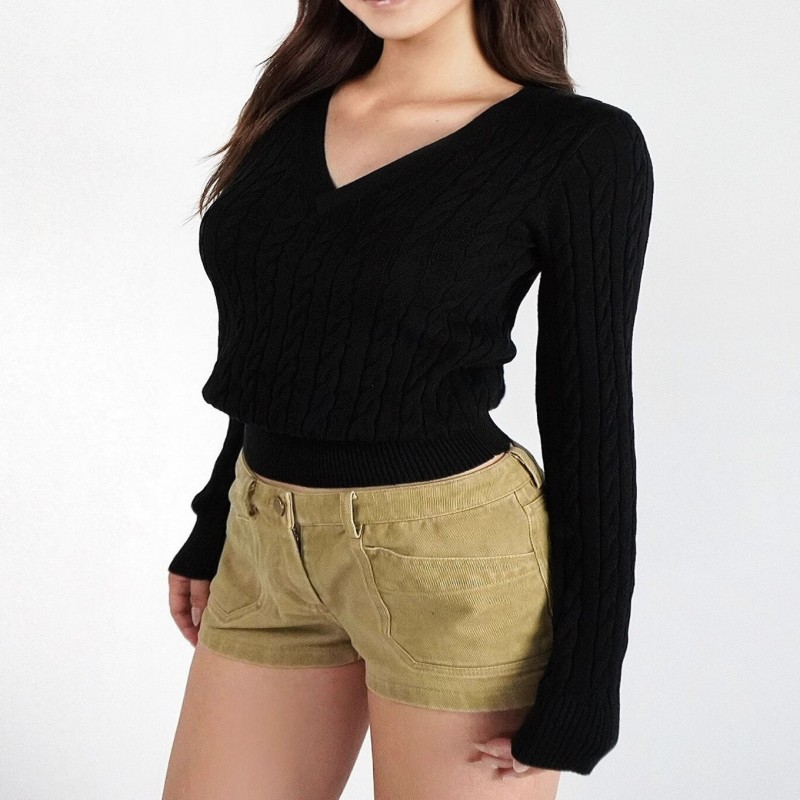 Women’s V-Neck Cable Knit Pullover
