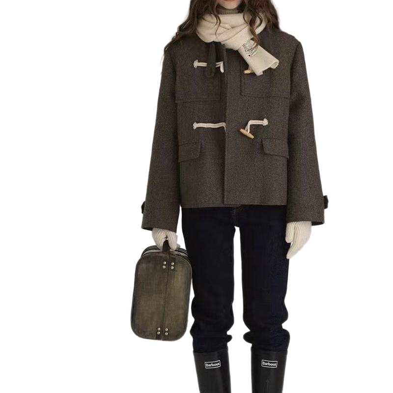 Women’s Vintage Toggle-Button Short Coat