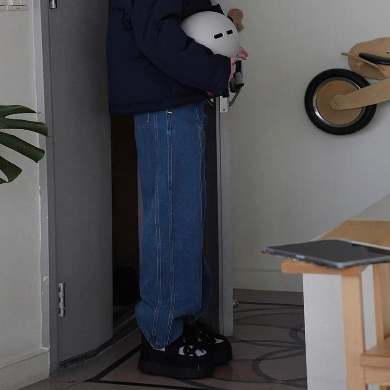 Women’s Vintage Straight-Leg Jeans – Trendy High-Waist Denim Pants