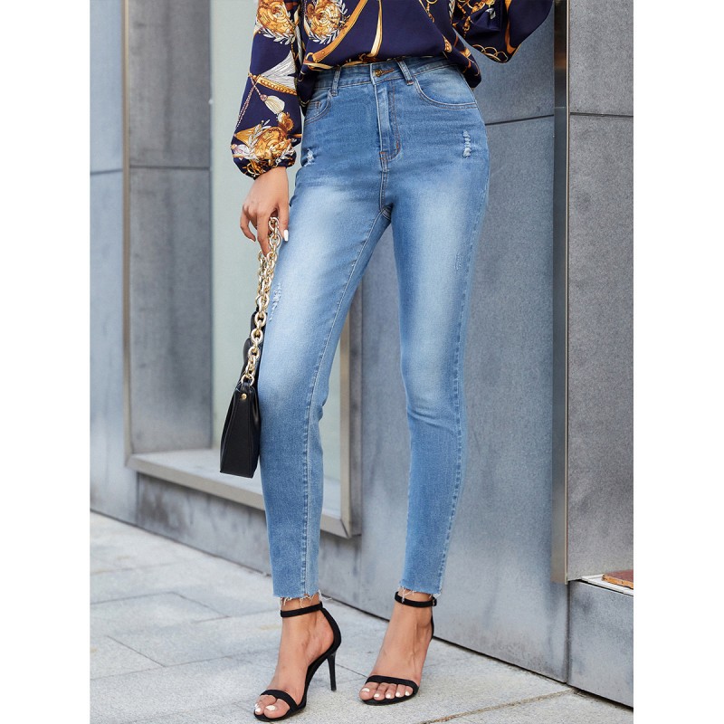 Fall Winter High-Waist Slim Fit Skinny Jeans