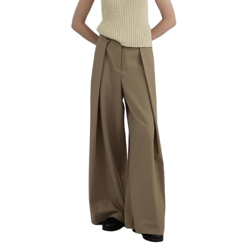 Women’s High-Waist Floor-Length Casual Pants – Relaxed Fit Trousers
