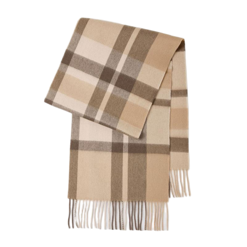 Women’s Autumn/Winter 100% Wool Plaid Warm Scarf