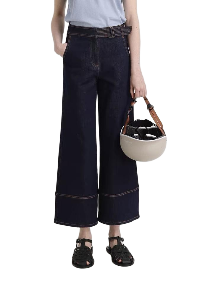 Women’s High-Waist Slight Flare Straight-Leg Jeans – Slim Fit Denim Pants