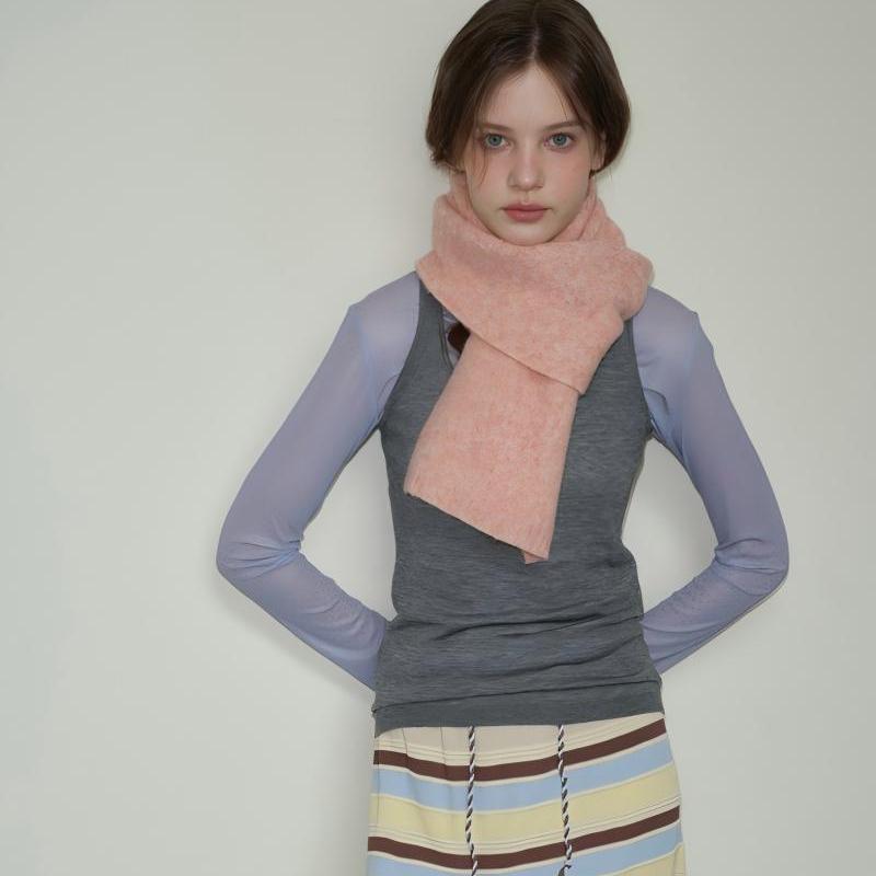 Wool Blend Speckled Knit Soft Scarf