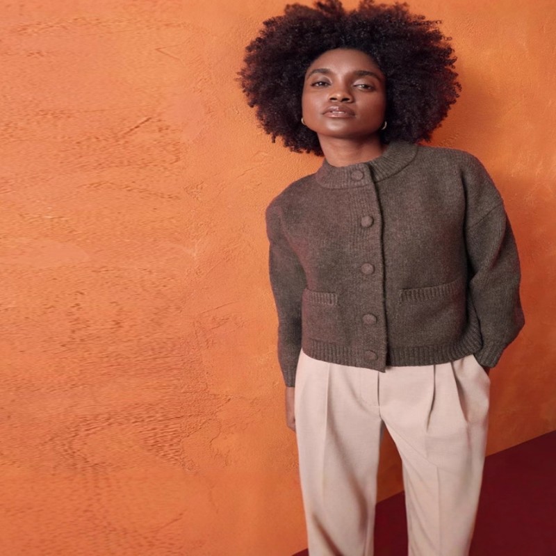 Fall Winter Casual O-Neck Knit Cardigan