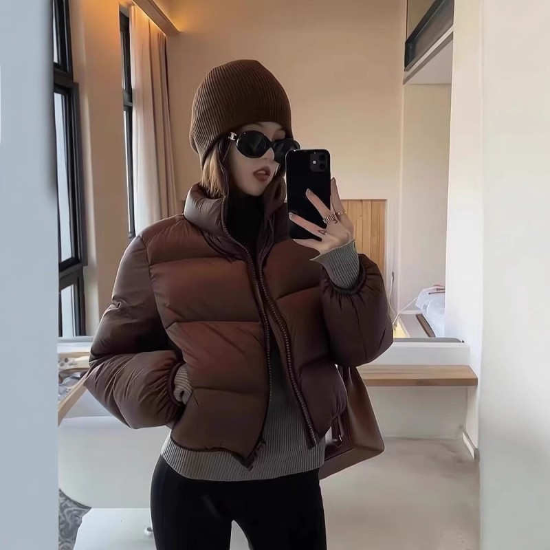 Winter Stand-Collar Padded Short Jacket