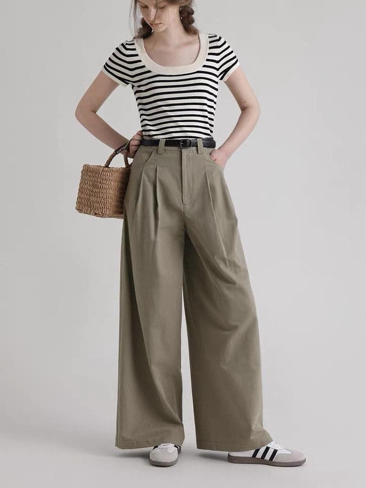 Women’s Vintage High-Waist Corduroy Straight & Wide-Leg Pants – Autumn Casual Trousers