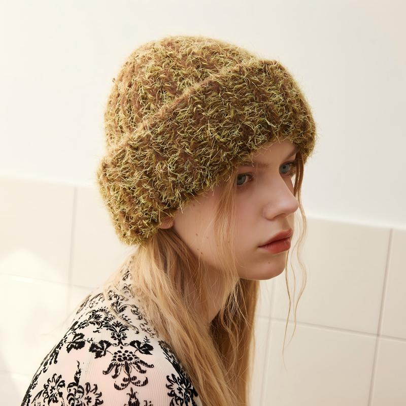 Women’s Winter Knit Hat – Glacier Blue, Wool Blend