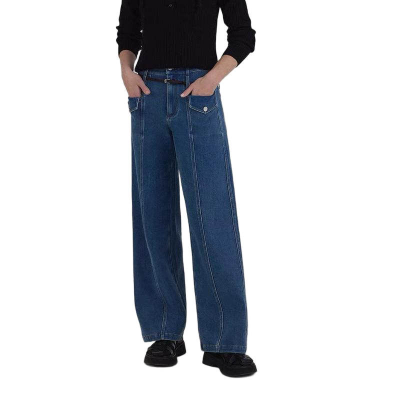Women’s Vintage Straight-Leg Jeans – Trendy High-Waist Denim Pants