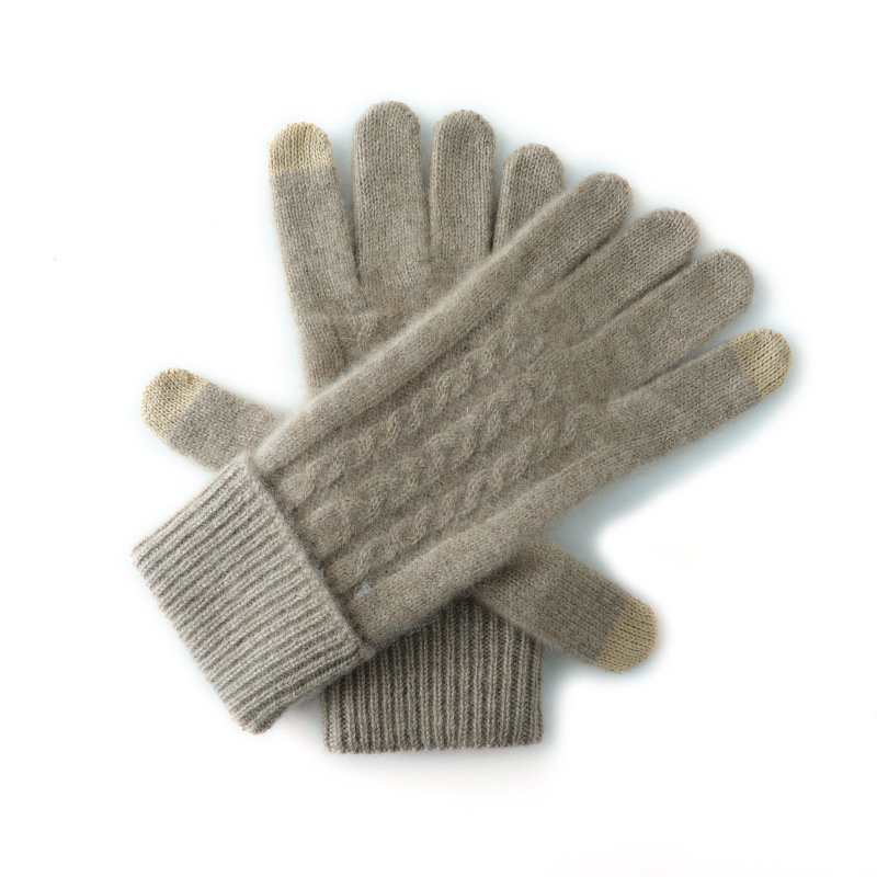 Women’s Winter Thick Cashmere Touchscreen Knit Gloves